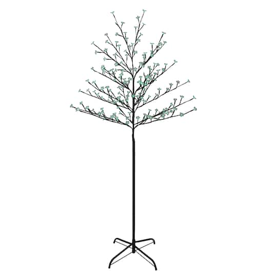 6ft. Green LED Cherry Blossom Flower Artificial Tree